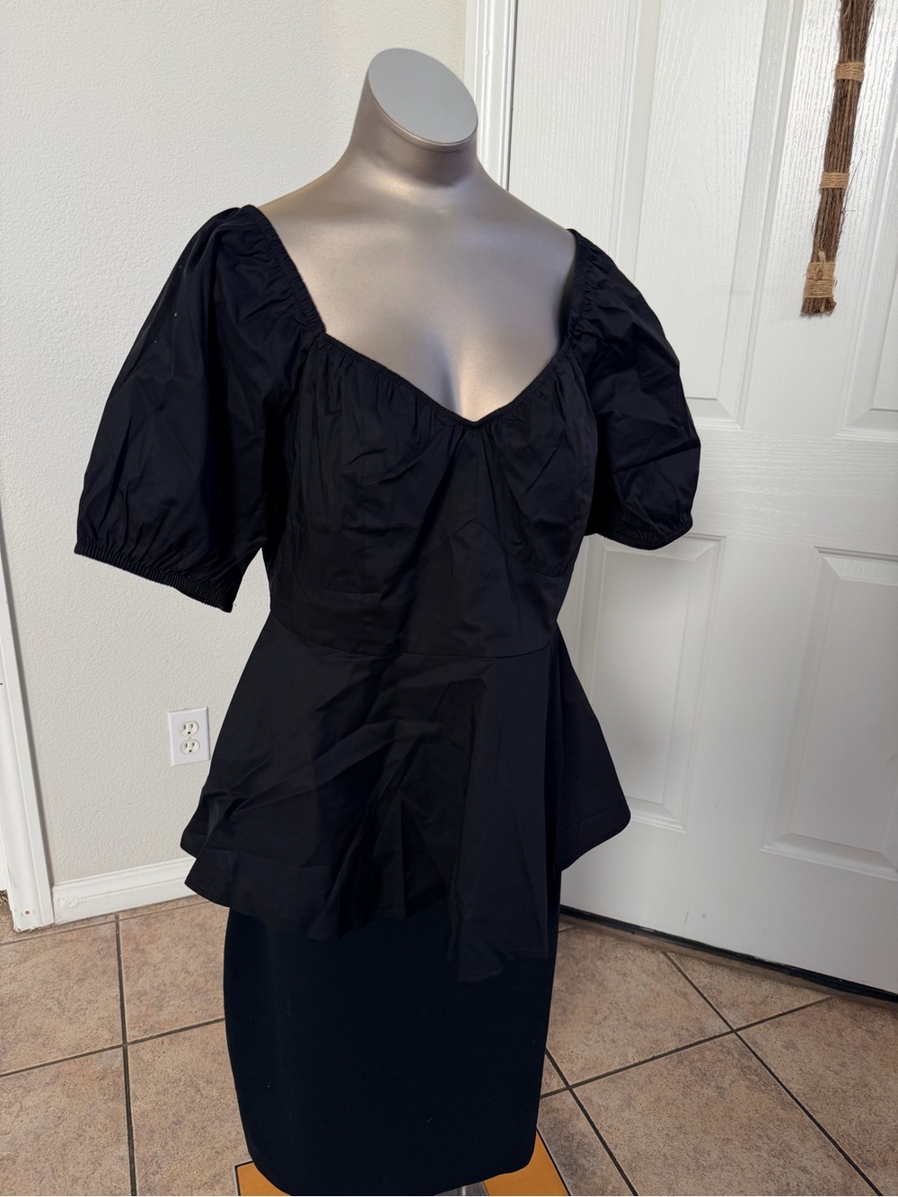 torrid Black Puff Sleeve Peplum Blouse